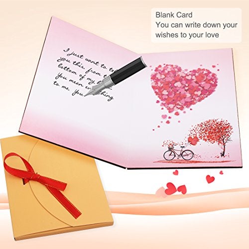 Creawoo Handmade Walnut Wood Love Greeting Card with Unique Gift Card Box The Best Valentine's Day, Anniversary Birthday Gift Idea Card for Her, Him, Wife, Husband - Image 4