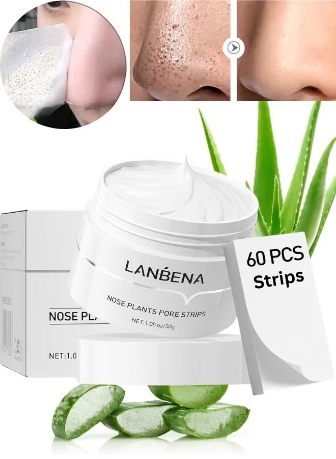 LANBENA Nose Plants Pore Strips Blackhead Remover Black Mask Charcoal Mask Peel off Mask Facial Pore Cleanser Purifying Face Mask Nose Strips - Image 1