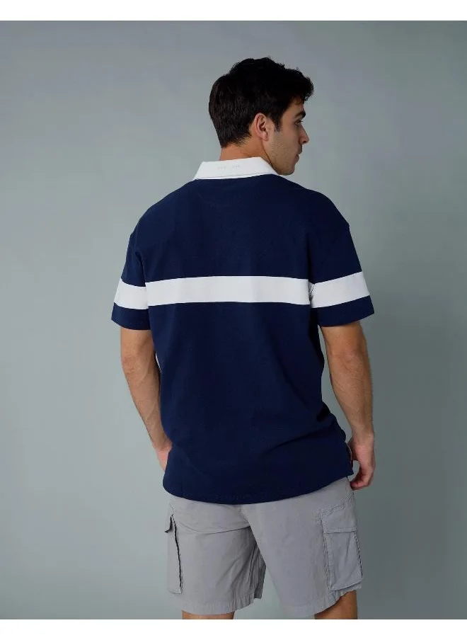 American Eagle AE Logo Rugby Polo Shirt