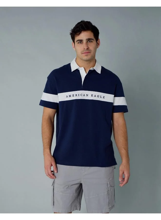 امريكان ايجل AE Logo Rugby Polo Shirt