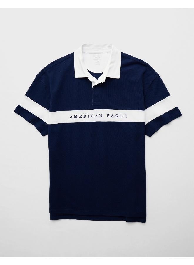 American Eagle AE Logo Rugby Polo Shirt - Image 3