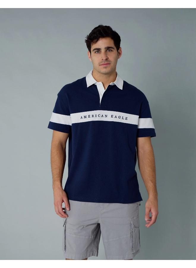 American Eagle AE Logo Rugby Polo Shirt - Image 1
