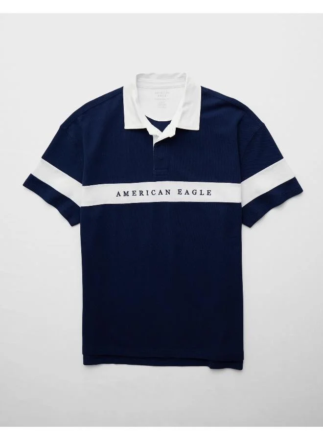 American Eagle AE Logo Rugby Polo Shirt