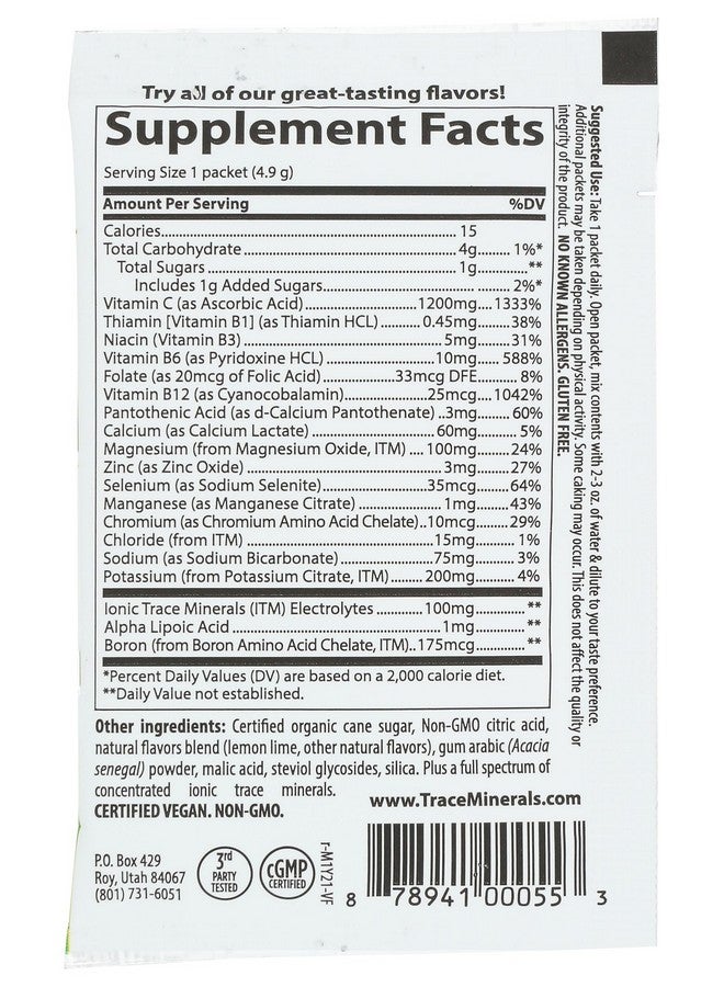 TRACE MINERALS RESEARCH Electrolyte Stamina Power Pk Lemon Lime, 0.17 OZ - Image 2