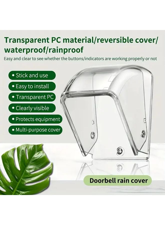 غطاء جرس الباب الشفاف المقاوم للماء، تصميم قابل للتمديد والطي، مقاوم للمطر والرشاش، متوافق مع معظم أجراس الباب اللاسلكية - Image 1