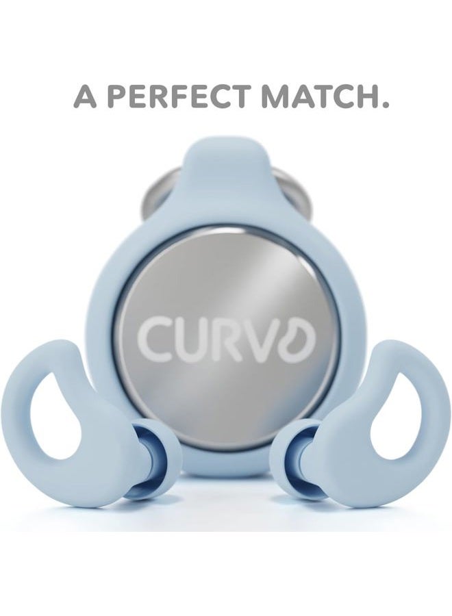 CURVD Everyday Earplugs + Case Clip Bundle, The Perfect earplug for Sleep, Travel, Noise Sensitivity/canceling + Case Clip Package Portable Waterproof Container & Silicone Sleeve for Ear Plugs(Blue) - Image 3