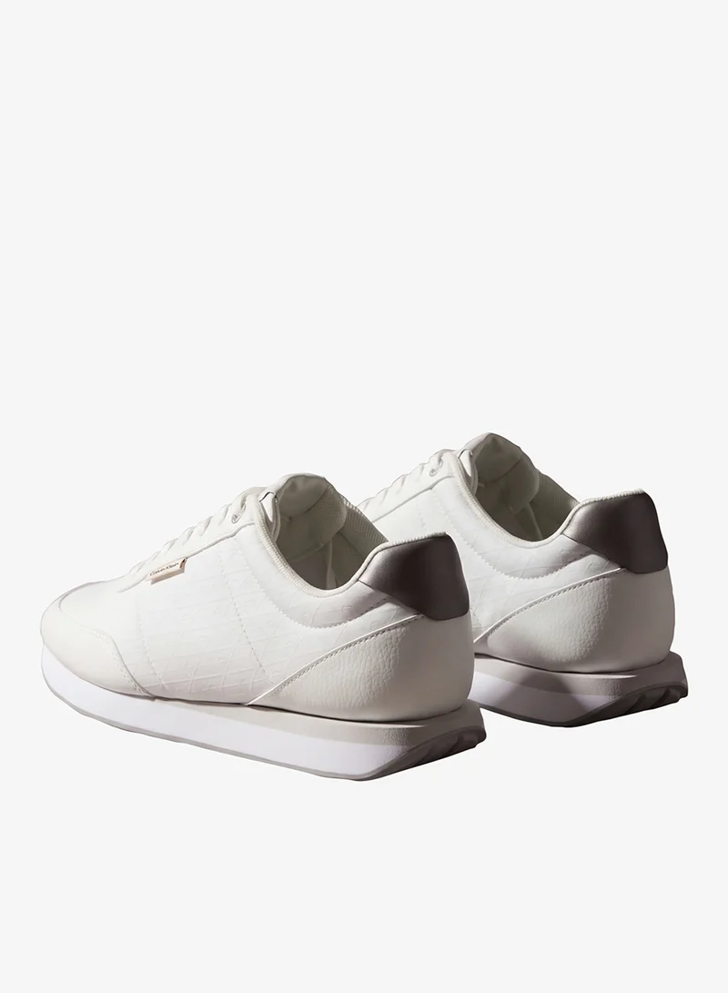 Calvin Klein Bright White/Granite Gray Retro Runner Sneakers for Men | Best Price UAE
