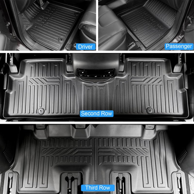 HOUCLEMIC Floor Mats for 2020-2025 Hyundai Palisade 7/8 Passenger, Trunk Mat with Seat Back Cover and Lower Cargo Mat All Weather Interior Protector for 2025 Hyundai Palisade Accessories - Image 2