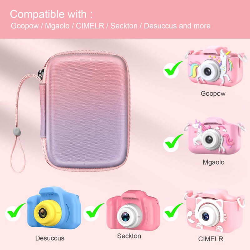 FINTIE Kids Camera Case Compatible with Goopow/Seckton/Dylanto/Mgaolo/Masterbee/CIMELR/Desuccus Kids Digital Camera Toys, Children Carrying Bag, Birthday Festival Gift, Fantasy Ombre - Image 2