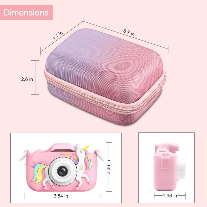 FINTIE Kids Camera Case Compatible with Goopow/Seckton/Dylanto/Mgaolo/Masterbee/CIMELR/Desuccus Kids Digital Camera Toys, Children Carrying Bag, Birthday Festival Gift, Fantasy Ombre - Image 3