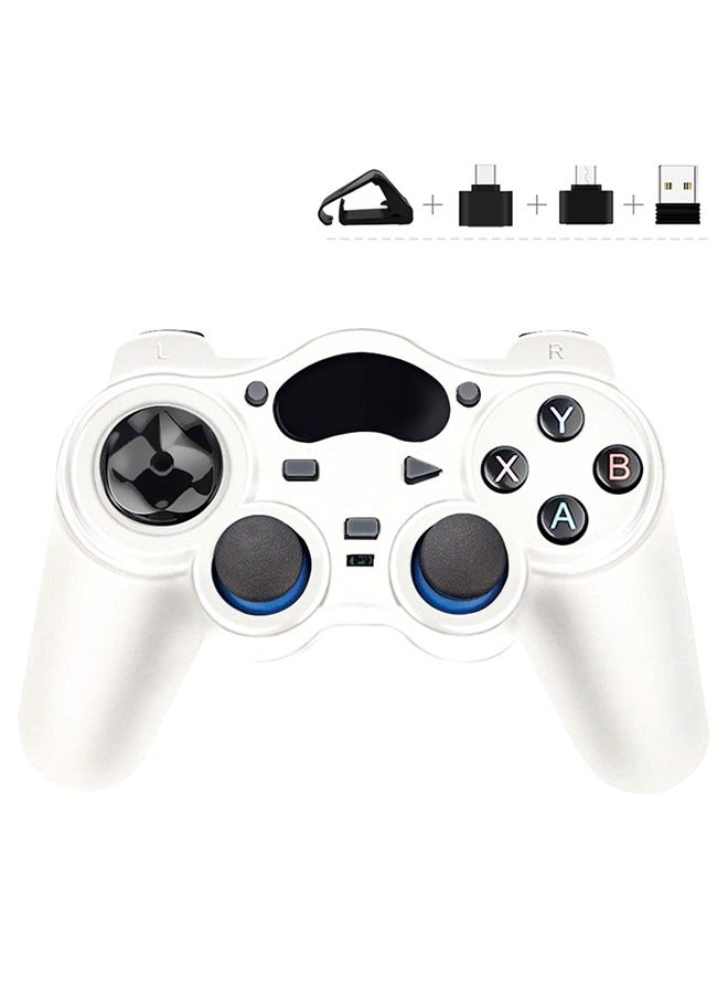 USB Wireless Gaming Controller Gamepad for PC/Laptop Computer(Windows XP/7/8/10)  PS3  Android  Steam - 【White】 - Image 1