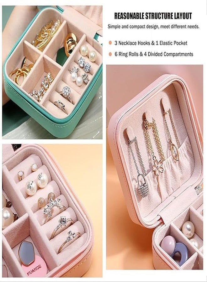 DORLANK Mini Jewelry Travel Case, PU Leather Organizer Box, Small Portable Jewellery Storage Holder for Womens Rings Earrings Necklaces Bracelets (MULTICOLOR) - Image 5