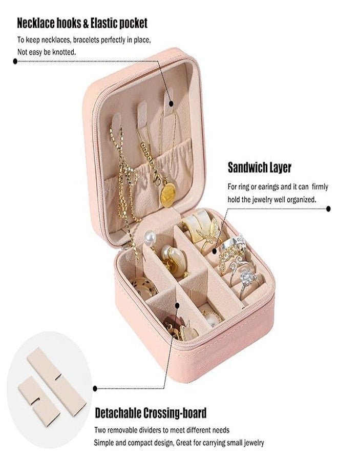 DORLANK Mini Jewelry Travel Case, PU Leather Organizer Box, Small Portable Jewellery Storage Holder for Womens Rings Earrings Necklaces Bracelets (MULTICOLOR) - Image 4