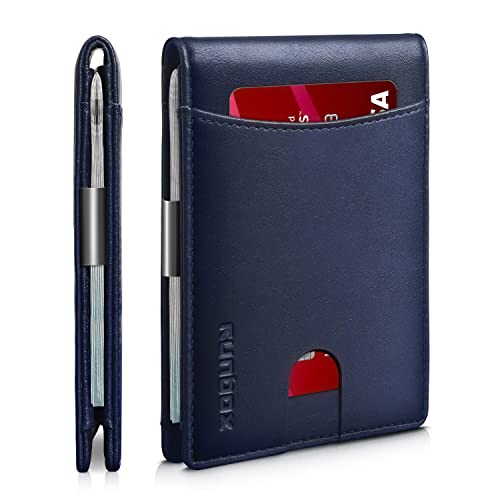 RUNBOX Money Clip Slim Wallets for Men RFID Blocking 11 Card Holder Minimalist Small Leather Bifold Men's Front Pocket Wallet Gift Box - Image 1