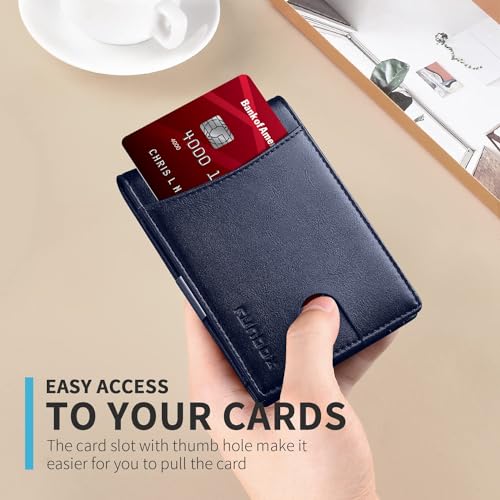RUNBOX Money Clip Slim Wallets for Men RFID Blocking 11 Card Holder Minimalist Small Leather Bifold Men's Front Pocket Wallet Gift Box - Image 4
