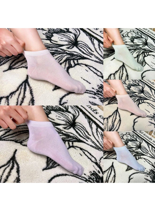 SERISIMPLE Bamboo Ankle Socks Women Lightweight sock Odor Resistant Low Cut Breathable Sock 5 Pairs (Assorted, Large) - Image 2