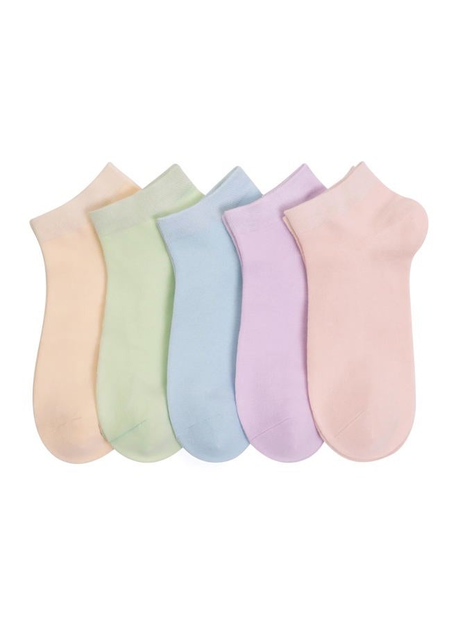 SERISIMPLE Bamboo Ankle Socks Women Lightweight sock Odor Resistant Low Cut Breathable Sock 5 Pairs (Assorted, Large) - Image 1