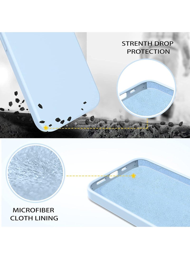أكاليكس جراب سيليكون سائل فاخر لهاتفي iPhone 13 و iPhone 14، تصميم نحيف، ملمس ناعم مع بطانة من الألياف الدقيقة وحماية معززة للكاميرا - متين ومقاوم لبصمات الأصابع | أزرق سماوي - Image 3