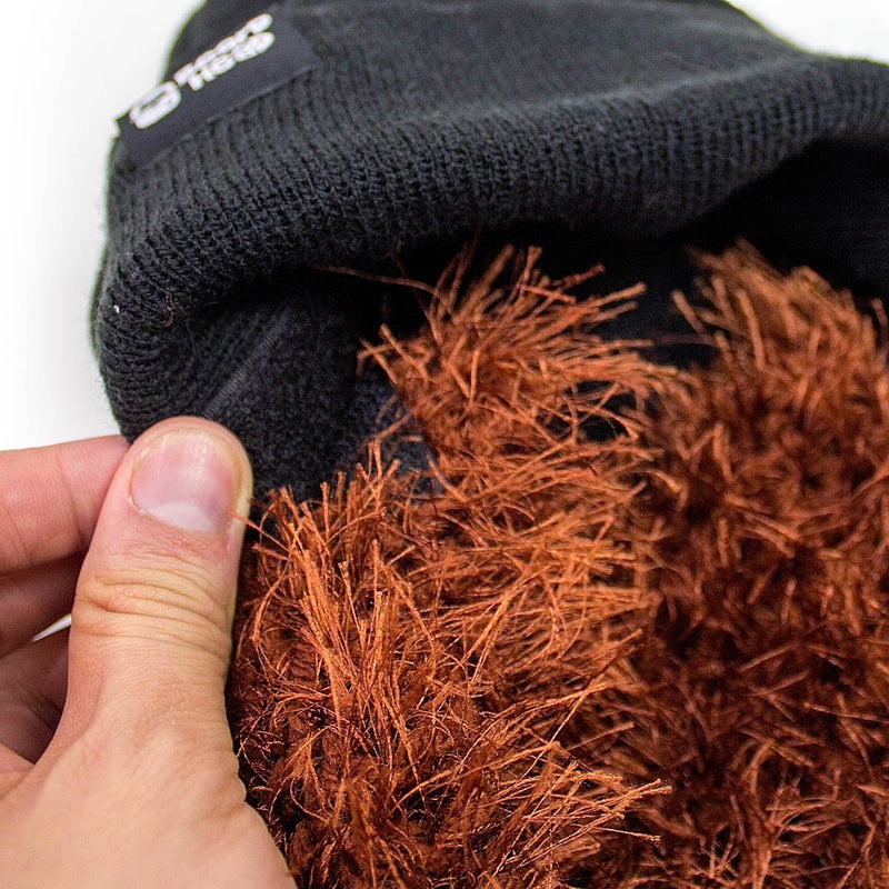 Beard Head Bushy Biker Beard Beanie - Funny Knit Hat and Fake Beard Costume Black - Image 4