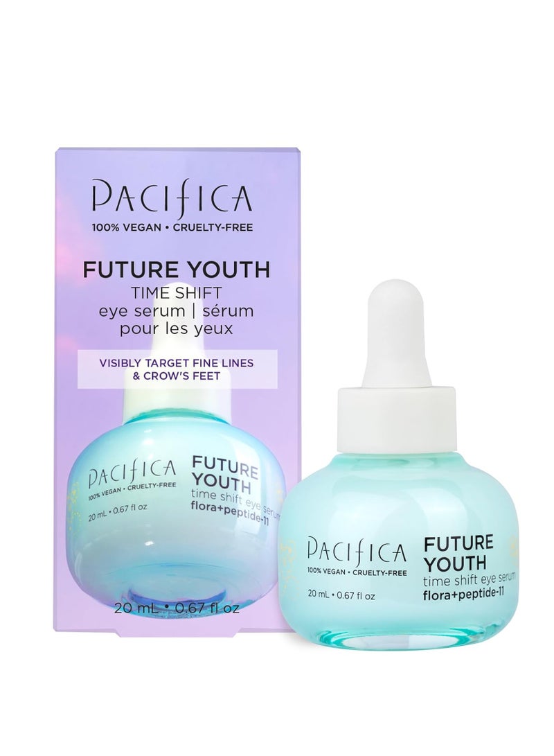 Pacifica Pacifica Future Youth Time Shift Eye Serum – Peptide Eye Serum for Fine Lines & Dark Circles, Lifting & Firming Under Eye Treatment w/Flora + Peptide-11, Unscented Hydrating Gel for All Skin Types  - Image 1