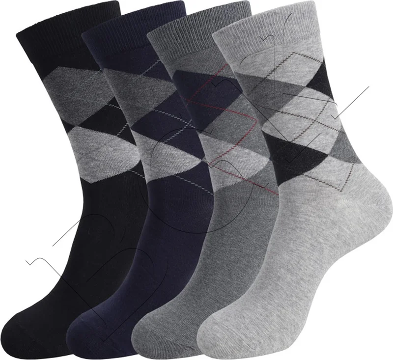 بي جي كي 4 Pairs of Men's Patterned Socks