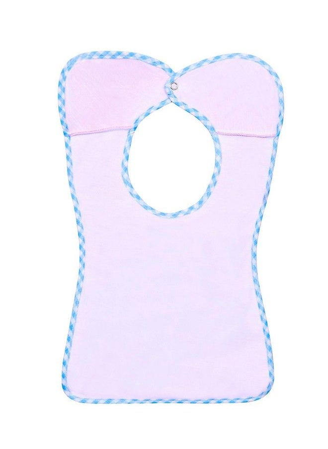 The Little Lookers - Terry Cotton Double Layered Baby Bibs Burp Cloth Saliva Towel With Comfortable Tich Button Neck For Feeding Babies Infants Toddlers (Bib 0521Pink & Green Pack Of 2) - Image 1