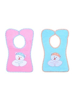 Terry Cotton Double Layered Baby Bibs Burp Cloth Saliva Towel With Comfortable Tich Button Neck For Feeding Babies Infants Toddlers (Bib 0521Pink & Green Pack Of 2)