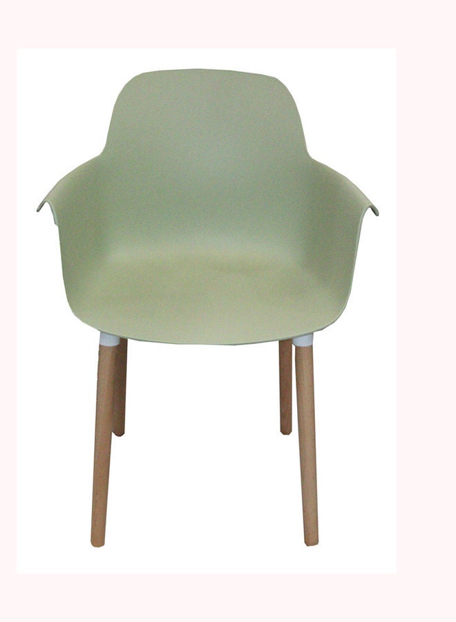 JILPHAR FURNITURE Jilphar Fiber Plastic Chair With Wooden Color Metal Legs Green  - Image 1