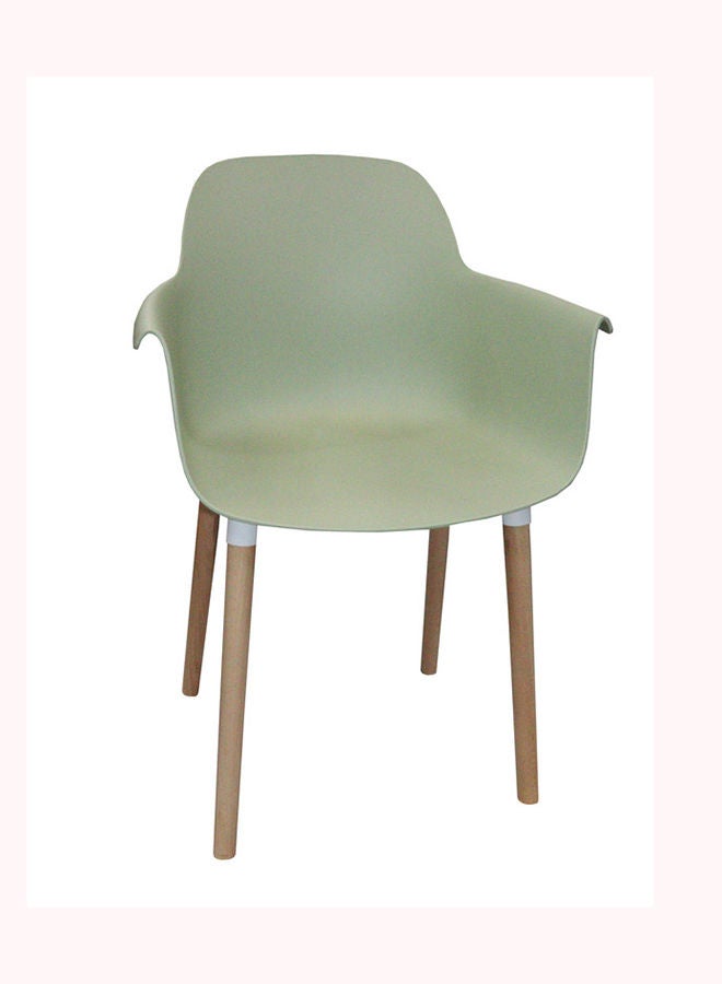 JILPHAR FURNITURE Jilphar Fiber Plastic Chair With Wooden Color Metal Legs Green  - Image 3