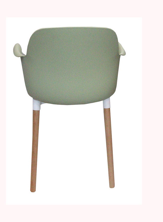 JILPHAR FURNITURE Jilphar Fiber Plastic Chair With Wooden Color Metal Legs Green  - Image 4