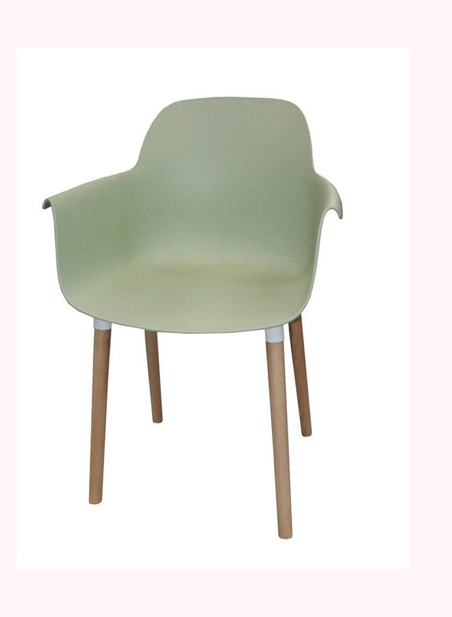 JILPHAR FURNITURE Jilphar Fiber Plastic Chair With Wooden Color Metal Legs Green  - Image 2