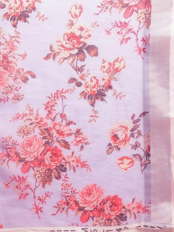 HEMOVIA Pure Fancy Floral Digital Print Saree Banarasi Digital Saree Rich Pallu Design Woven Trendy Special Occassion Wear With Unstitched Blouse Digital latest sadi 2025 Sari Sale (KHUSHI2015) - Image 4