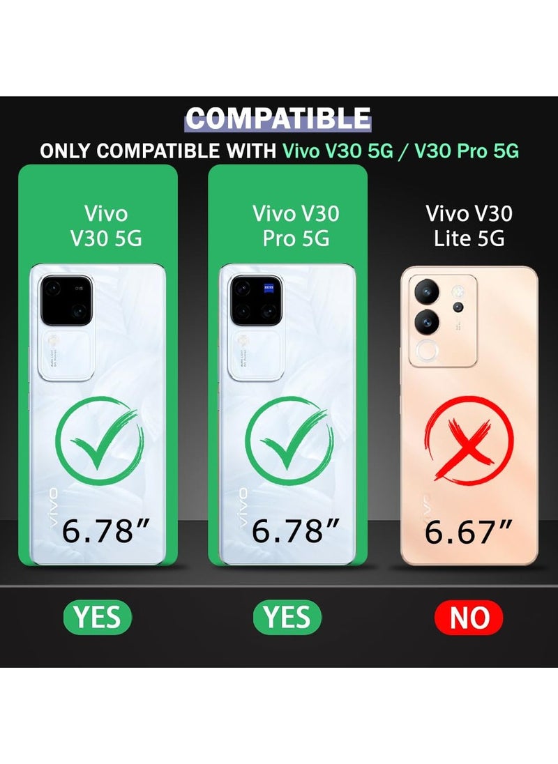Generic - Ultra Hybrid Shockproof Sleek Armor Back Cover Case for Vivo V30 / V30 Pro 5G Protection | Crystal Clear Hard Back Transparent Cover PC+TPU Black Bumper - Image 1