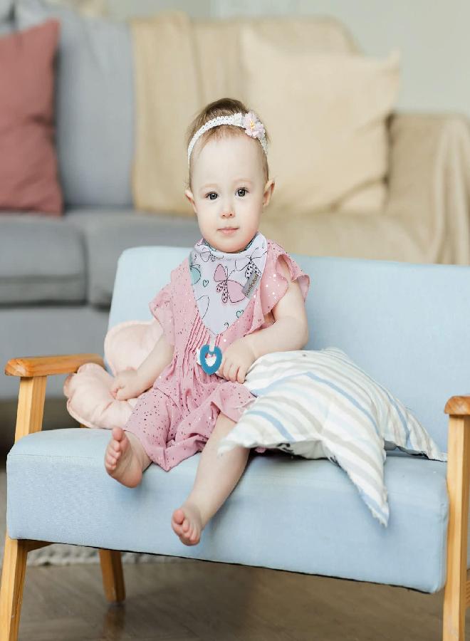 Vuminbox vuminbox Baby Bandana Drool Bibs 6-Pack and Teething Toys 6-Pack Made with 100% Organic Cotton, Absorbent and Soft Unisex (Multicolor) - Image 2