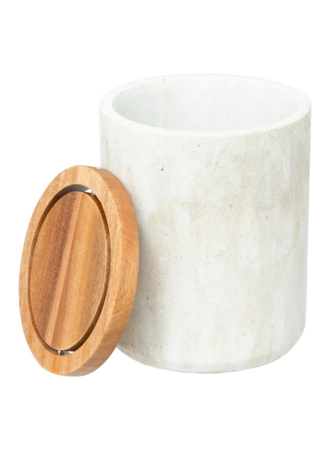 Five Simply Smart Marble Effect Table Waste Bin Beige and Brown 1.5 L 204928A - Image 3