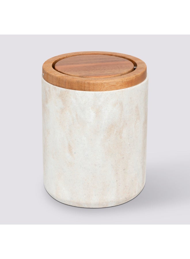 Five Simply Smart Marble Effect Table Waste Bin Beige and Brown 1.5 L 204928A - Image 1