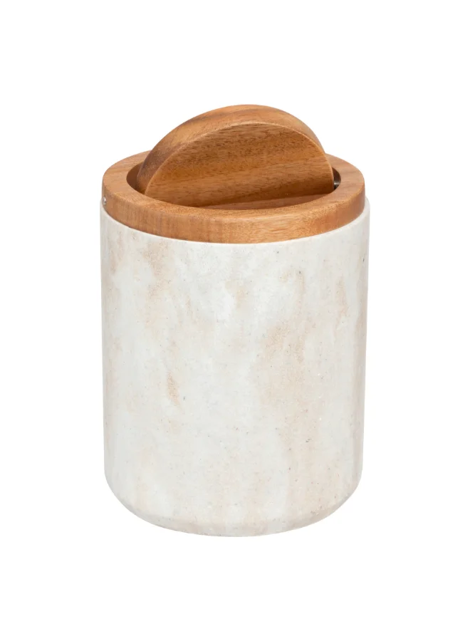 حامل ماكينة تحضير سلة نفايات للمكتب بتأثير الرخام لون بيج وبني بسعة 1.5 لتر 204928A