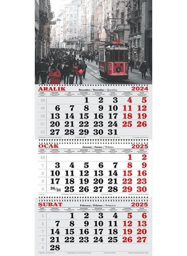GENC DIJITAL BASKI GENC DIGITAL PRINTING 2025 Sailor's Calendar - Red Tramway in Beyoğlu 