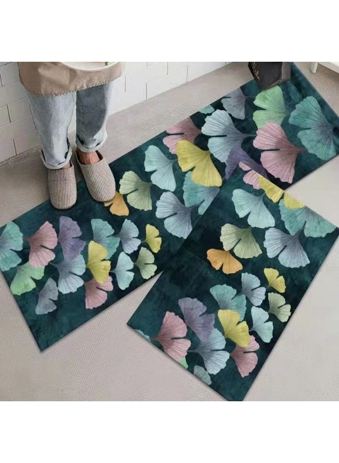 Anna 2-piece Set of Printed Oil-Absorbent, Non-Slip, Stain-Resistant Plush Floor Mats (40*60cm + 40*120cm) - Image 1