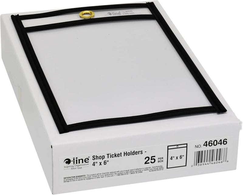 C-Line Stitched Shop Ticket Holders, Both Sides Clear, 4 x 6 Inches, 25 per Box (46046) - Image 3