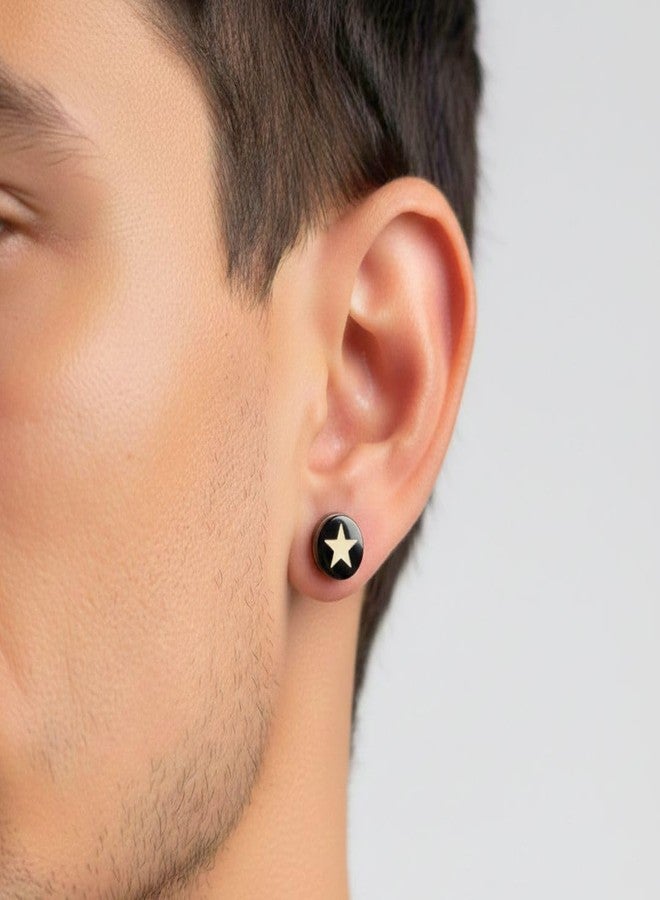 THE MEN THING STARLUX - Magnetic Non-Piercing Pure Titanium Steel Studs Earrings for Men & Boys - Image 2
