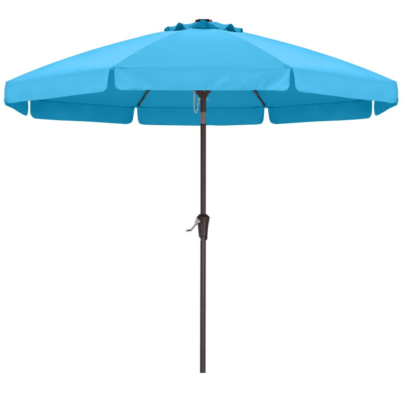 ABCCANOPY 9ft Scalloped Patio Umbrella, Outdoor Table Umbrella with Tilt and Crank, Fiberglass Ribs Deck Umbrella for Patio, Pool, Garden, Picnic (Turquoise) - Image 1