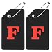 Gostwo 2 Pack Silicone Luggage Tags for Suitcases 26 Initial Letter Baggage Labels Handbag School Bag Suitcase Instrument Tag with Stainless Steel LoopBlackLetter F - Image 2