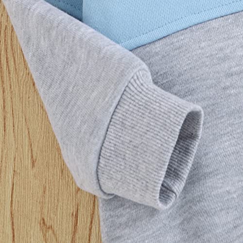 FOCICI Baby Boy Clothes Infant Fall Long Sleeve Outfits Winter Clothing Sweatshirt Pants 2pcs Set Blue 12-18 Months - Image 5