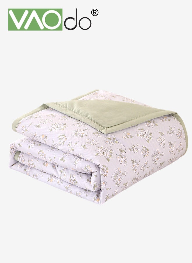 VAOdo Machine Washable Quilt, Double-sided Use, Washed Cotton Material Bed Quilt Soft and Breathable Lightweight Blanket for All Season 180*200CM - Image 1