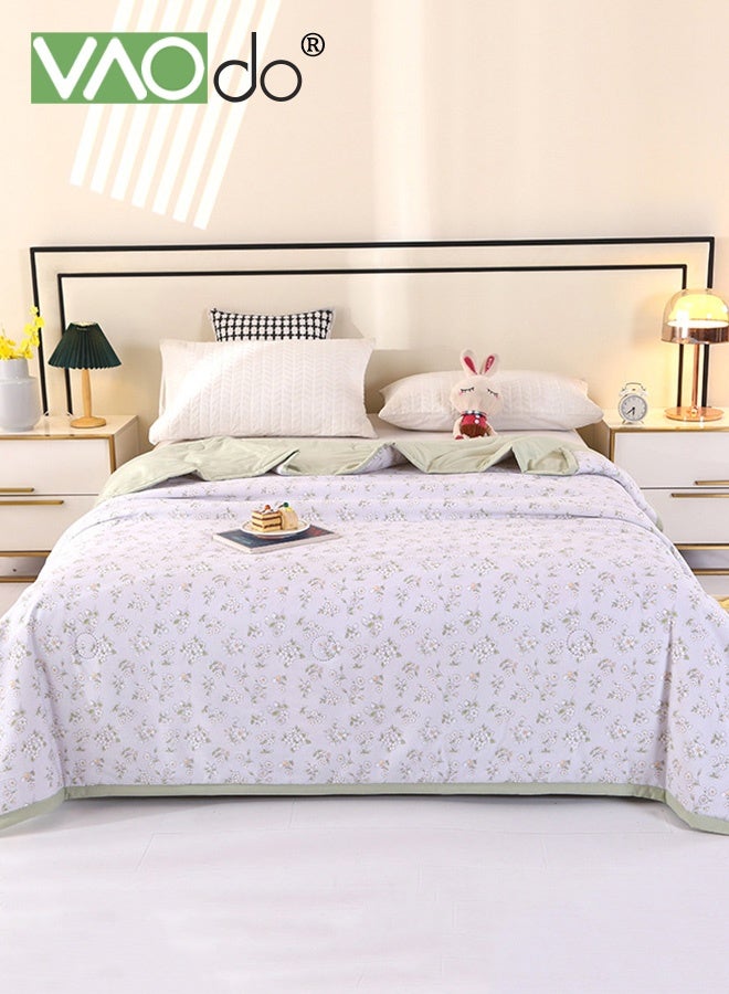 VAOdo Machine Washable Quilt, Double-sided Use, Washed Cotton Material Bed Quilt Soft and Breathable Lightweight Blanket for All Season 180*200CM - Image 2