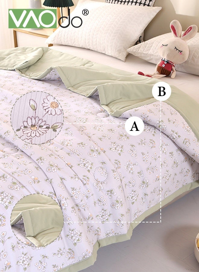 VAOdo Machine Washable Quilt, Double-sided Use, Washed Cotton Material Bed Quilt Soft and Breathable Lightweight Blanket for All Season 180*200CM - Image 4