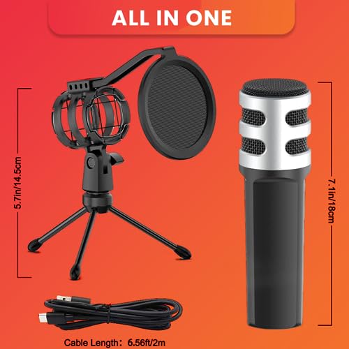 Audio Array AM-C4 USB Plug & Play Condenser Microphone with Tripod, Pop-Filter & Shock Mount | for Conference, Gaming, Podcasting, Voice Over, YouTube, Skype, Zoom & Live Streaming on iOS,Windows - Image 2