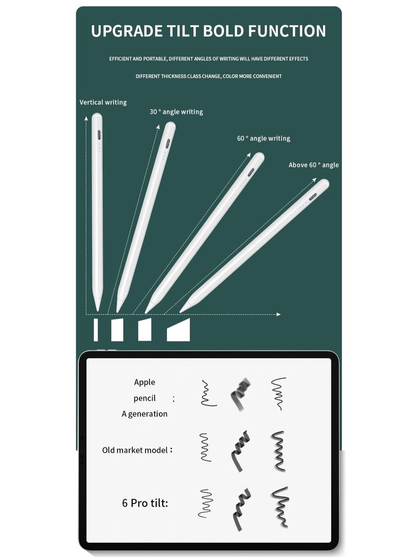 قلم Opulence Tilt Sensitivity Palm Rejection Stylus لجهاز Apple iPad (2018 وما بعده) الجيل 6/7/8/9/iPad Pro 11 / Pro 12.9 (3rd/4th/5th)/Air 3&4&5، قلم رسم رقمي دقيق للكتابة والرسم لجهاز iPad، أبيض. - pzsku/Z90CF10DD7B0475F0F7B8Z/45/_/1691415869/8a9b2ca1-84fc-4ed0-82e8-3a350f33d3fc