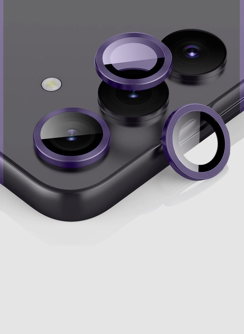 Wtech Samsung Galaxy S25 Plus / S25+ 2025 Premium Alloy Ring Camera Lens Tempered Glass Protector Shield - Eggplant Purple - Image 1